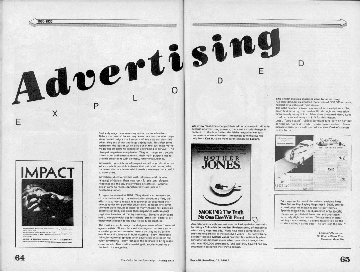 White space in Art Kleiner's magazine history layout, CQ #21, Spring 1979